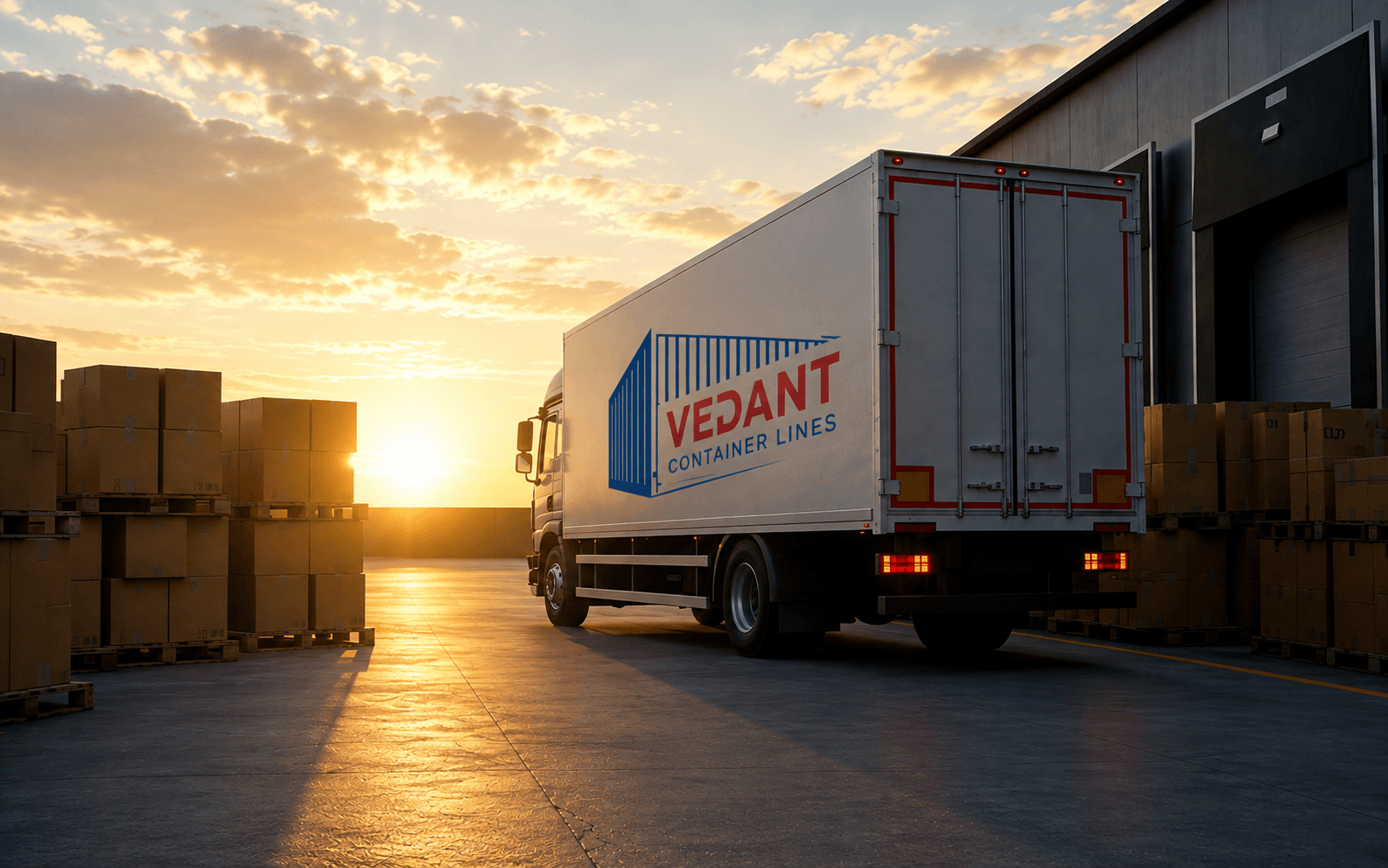 Road transport truck carrying containers across India